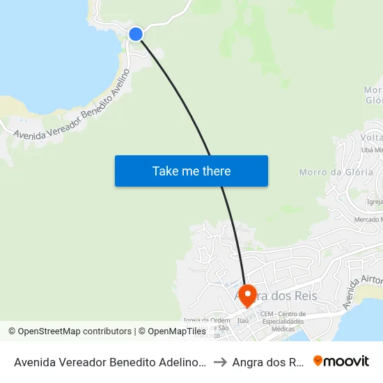 Avenida Vereador Benedito Adelino, 60 to Angra dos Reis map