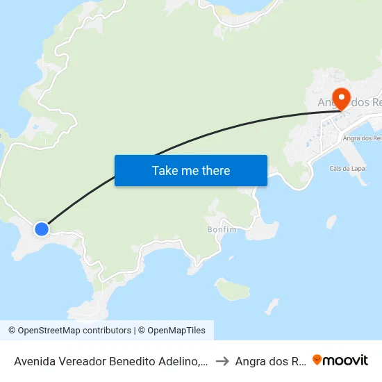 Avenida Vereador Benedito Adelino, 6083 to Angra dos Reis map