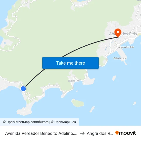 Avenida Vereador Benedito Adelino, 4639 to Angra dos Reis map