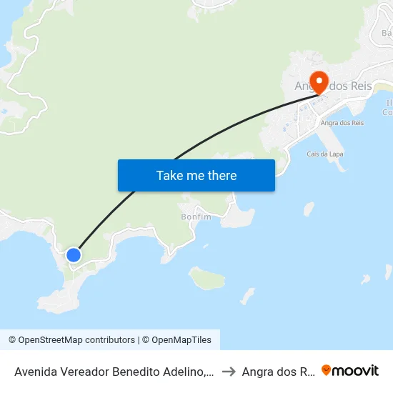 Avenida Vereador Benedito Adelino, 4258 to Angra dos Reis map