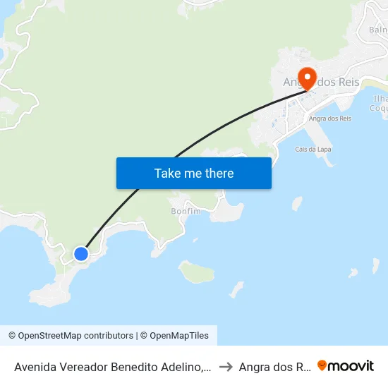 Avenida Vereador Benedito Adelino, 3281 to Angra dos Reis map
