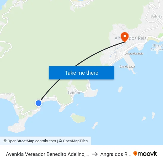 Avenida Vereador Benedito Adelino, 2782 to Angra dos Reis map