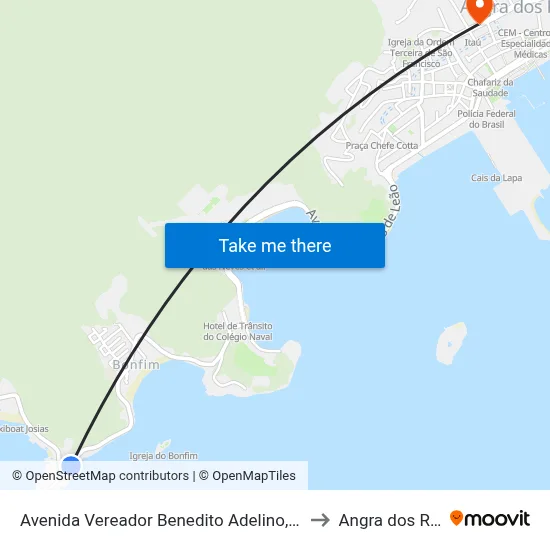 Avenida Vereador Benedito Adelino, 1273 to Angra dos Reis map