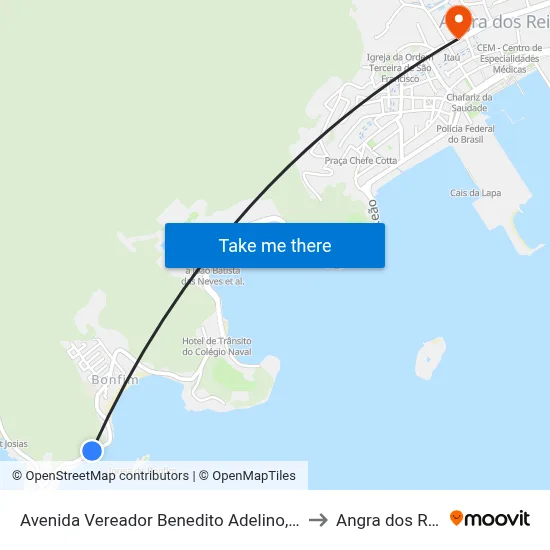 Avenida Vereador Benedito Adelino, 949 to Angra dos Reis map