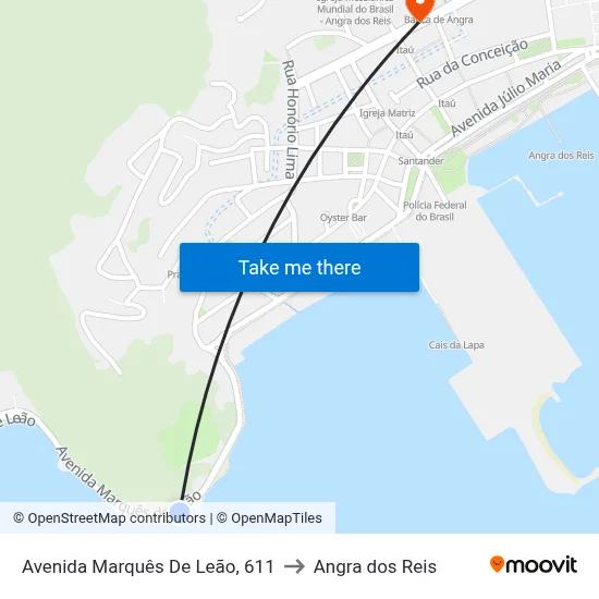 Avenida Marquês De Leão, 611 to Angra dos Reis map