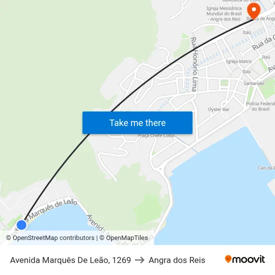 Avenida Marquês De Leão, 1269 to Angra dos Reis map