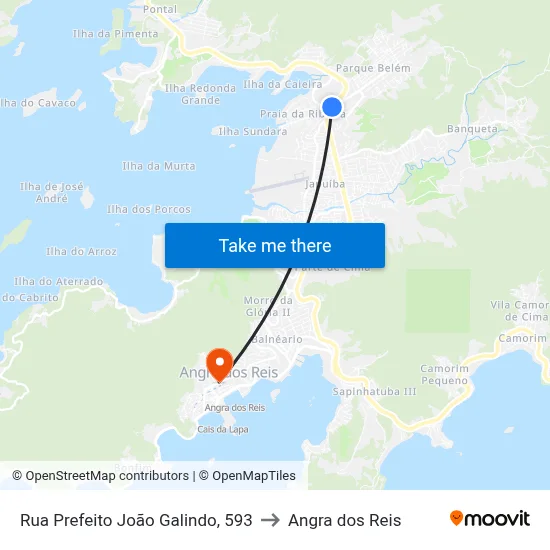 Rua Prefeito João Galindo, 593 to Angra dos Reis map