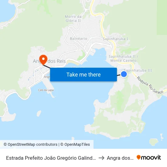 Estrada Prefeito João Gregório Galindo, 741-1087 to Angra dos Reis map