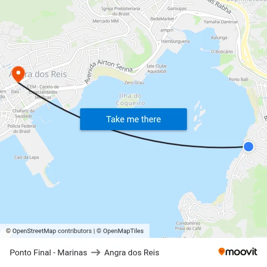 Ponto Final - Marinas to Angra dos Reis map