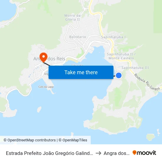 Estrada Prefeito João Gregório Galindo, 741-1087 to Angra dos Reis map