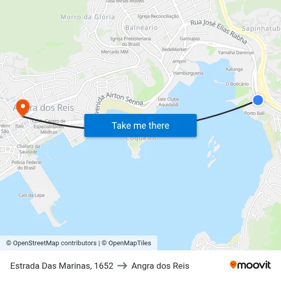 Estrada Das Marinas, 1652 to Angra dos Reis map