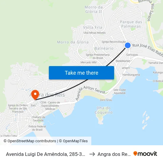 Avenida Luigi De Amêndola, 285-321 to Angra dos Reis map