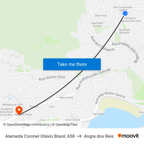 Alameda Coronel Otávio Brasil, 658 to Angra dos Reis map