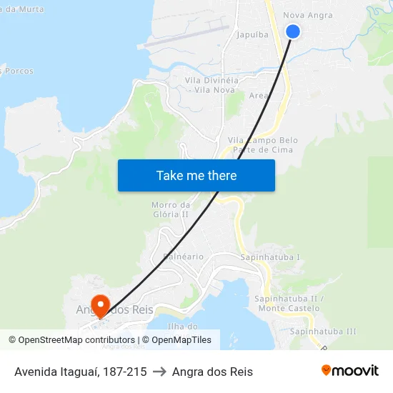 Avenida Itaguaí, 187-215 to Angra dos Reis map