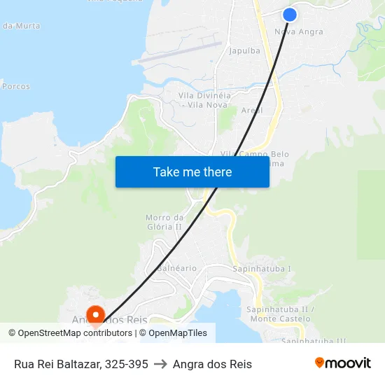 Rua Rei Baltazar, 325-395 to Angra dos Reis map