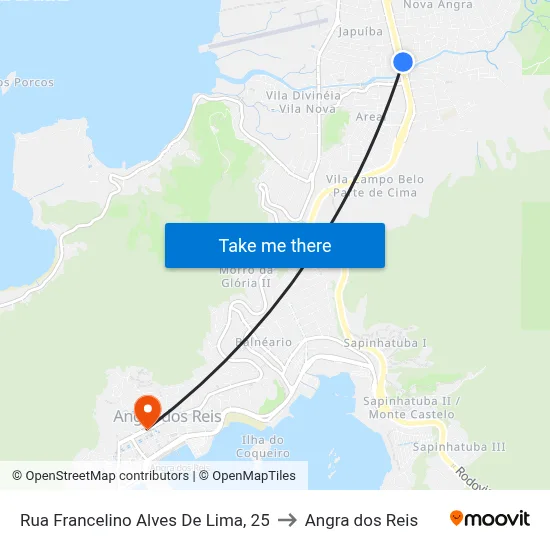 Rua Francelino Alves De Lima, 25 to Angra dos Reis map