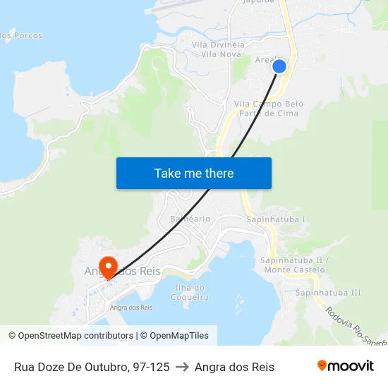 Rua Doze De Outubro, 97-125 to Angra dos Reis map