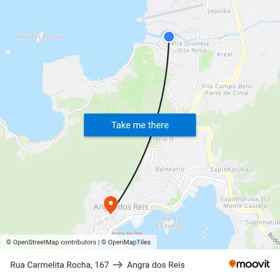 Rua Carmelita Rocha, 167 to Angra dos Reis map