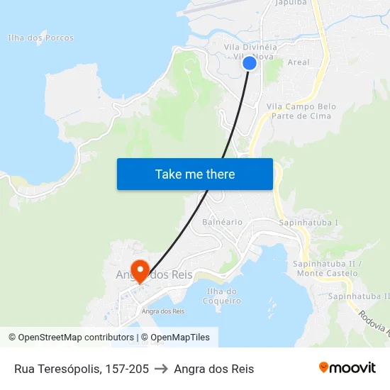 Rua Teresópolis, 157-205 to Angra dos Reis map
