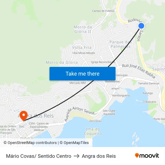 Mário Covas/ Sentido Centro to Angra dos Reis map