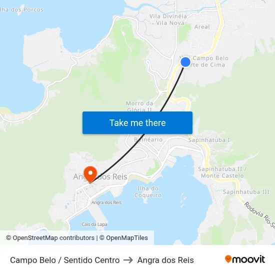 Campo Belo / Sentido Centro to Angra dos Reis map