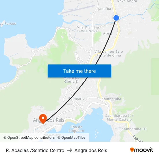 R. Acácias /Sentido Centro to Angra dos Reis map