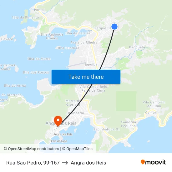 Rua São Pedro, 99-167 to Angra dos Reis map