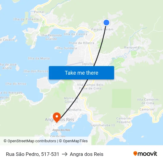 Rua São Pedro, 517-531 to Angra dos Reis map
