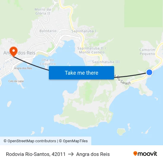 Rodovia Rio-Santos, 42011 to Angra dos Reis map
