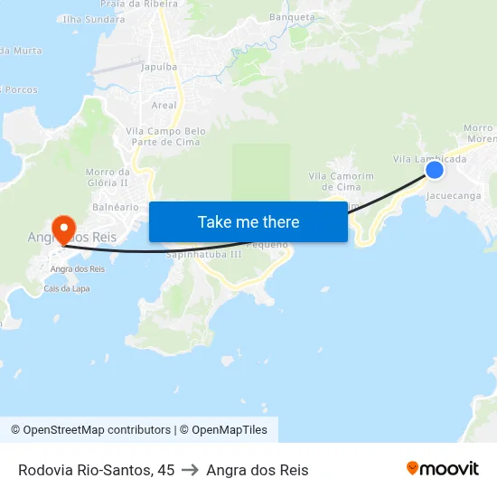Rodovia Rio-Santos, 45 to Angra dos Reis map