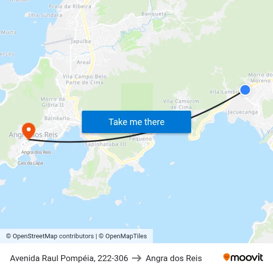 Avenida Raul Pompéia, 222-306 to Angra dos Reis map