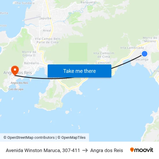 Avenida Winston Maruca, 307-411 to Angra dos Reis map