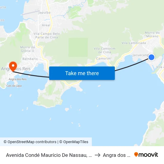 Avenida Condé Maurício De Nassau, 335-489 to Angra dos Reis map