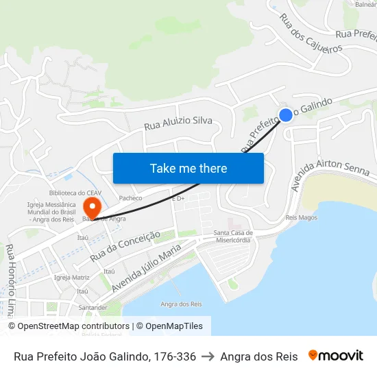 Rua Prefeito João Galindo, 176-336 to Angra dos Reis map