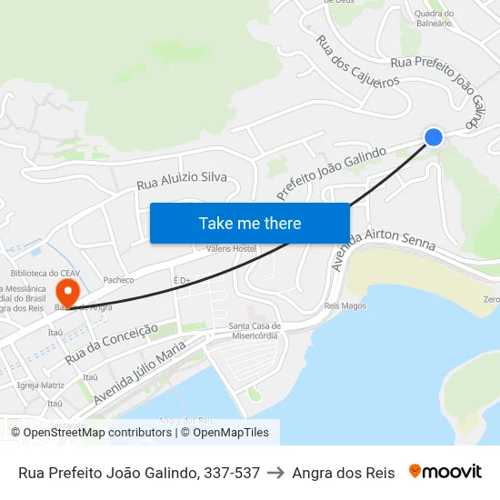 Rua Prefeito João Galindo, 337-537 to Angra dos Reis map