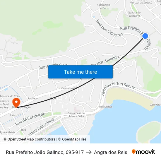 Rua Prefeito João Galindo, 695-917 to Angra dos Reis map