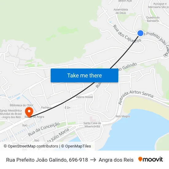 Rua Prefeito João Galindo, 696-918 to Angra dos Reis map