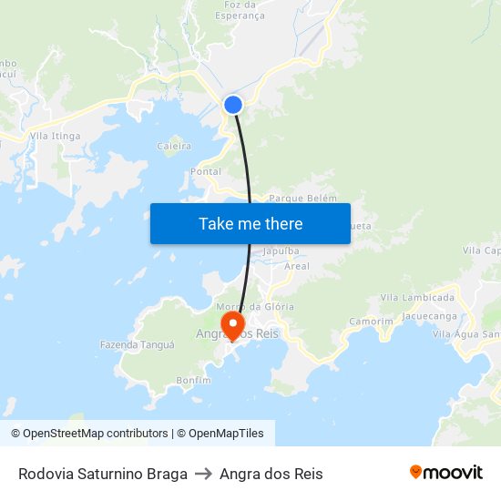 Rodovia Saturnino Braga to Angra dos Reis map