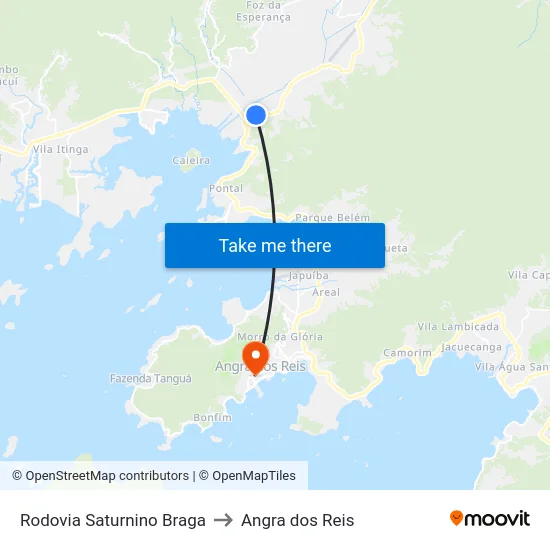 Rodovia Saturnino Braga to Angra dos Reis map