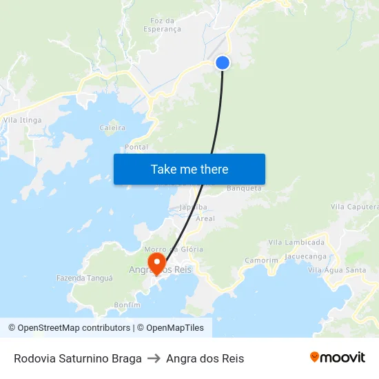 Rodovia Saturnino Braga to Angra dos Reis map