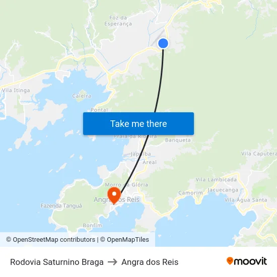 Rodovia Saturnino Braga to Angra dos Reis map