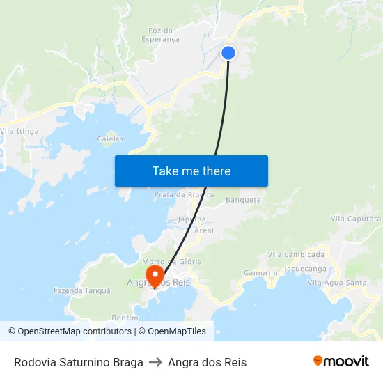 Rodovia Saturnino Braga to Angra dos Reis map