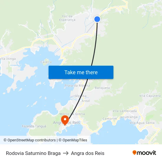 Rodovia Saturnino Braga to Angra dos Reis map