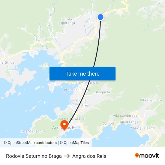 Rodovia Saturnino Braga to Angra dos Reis map