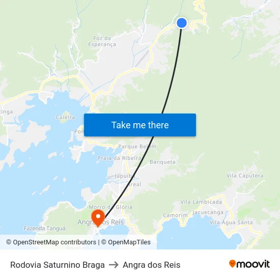 Rodovia Saturnino Braga to Angra dos Reis map