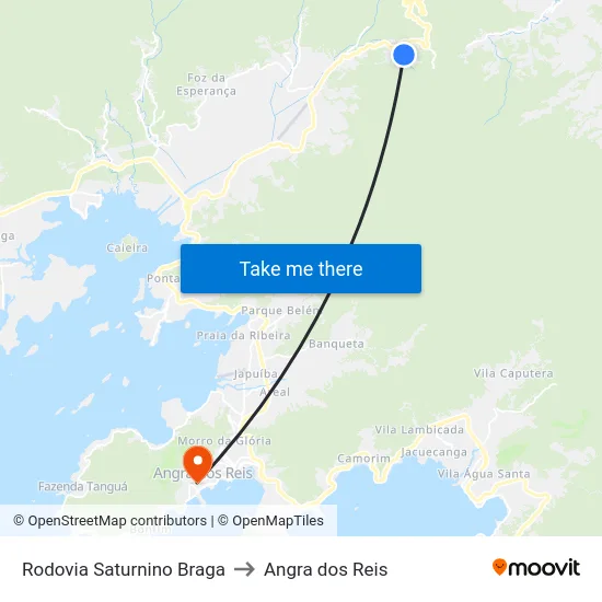Rodovia Saturnino Braga to Angra dos Reis map