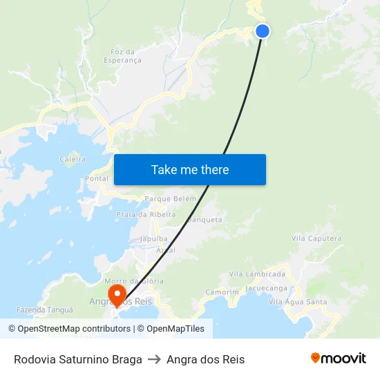 Rodovia Saturnino Braga to Angra dos Reis map