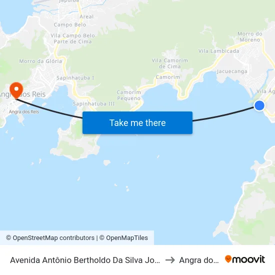 Avenida Antônio Bertholdo Da Silva Jordão, 5298-6254 to Angra dos Reis map