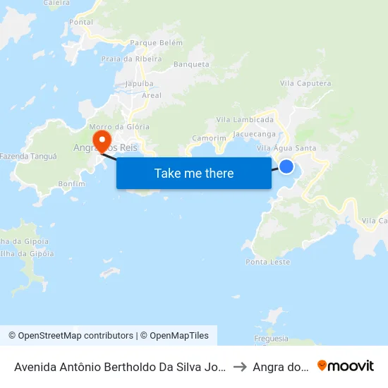 Avenida Antônio Bertholdo Da Silva Jordão, 4932-5208 to Angra dos Reis map