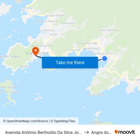 Avenida Antônio Bertholdo Da Silva Jordão, 4602-4930 to Angra dos Reis map